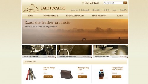 Screenshot of Pampeano ecommerce website